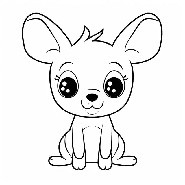 AI Midjourney Prompt for Happy Kawaii Coloring Pages Illustration