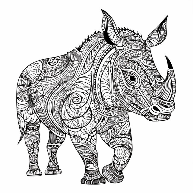 AI Midjourney Prompt for Ornamental Abstraction Animal Coloring