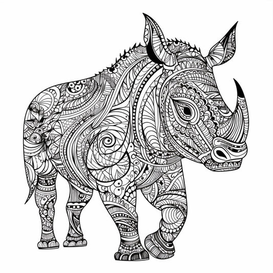 AI Midjourney Prompt for Ornamental Abstraction Animal Coloring