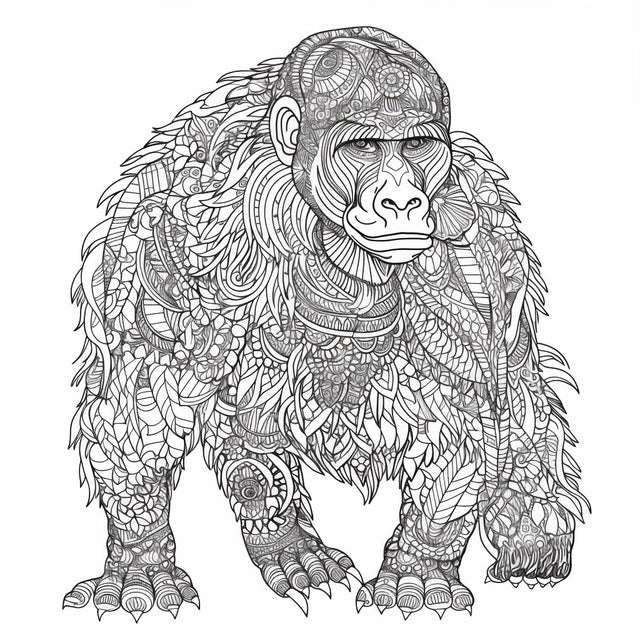AI Midjourney Prompt for Ornamental Abstraction Animal Coloring