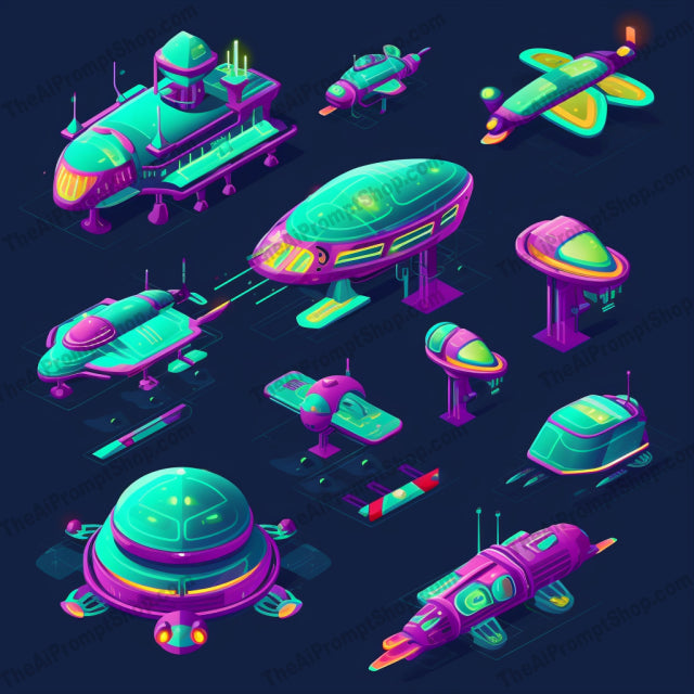 AI Midjourney Prompt for Retro Spaceships