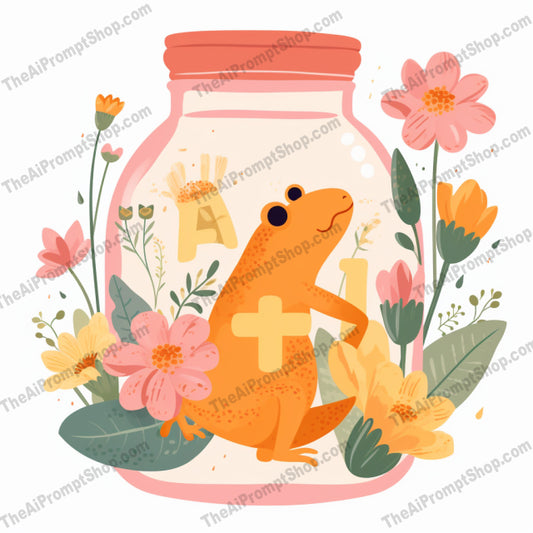 AI Midjourney Prompt for Illustrations - B220s -  Frog in a Jar
