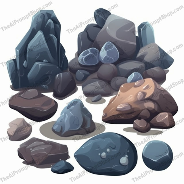 AI Midjourney Prompt for Nature Inspired Rocks and Groundstones Set