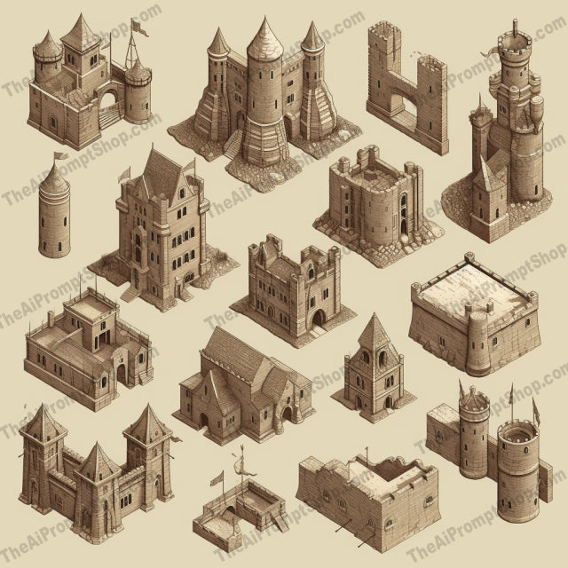 AI Midjourney Prompt for Rough-Hewn Castle Illustrations