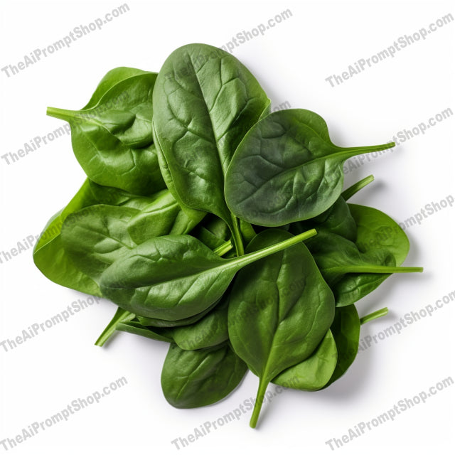 AI Midjourney Prompt for Food - B328s - Top Down Spinach View