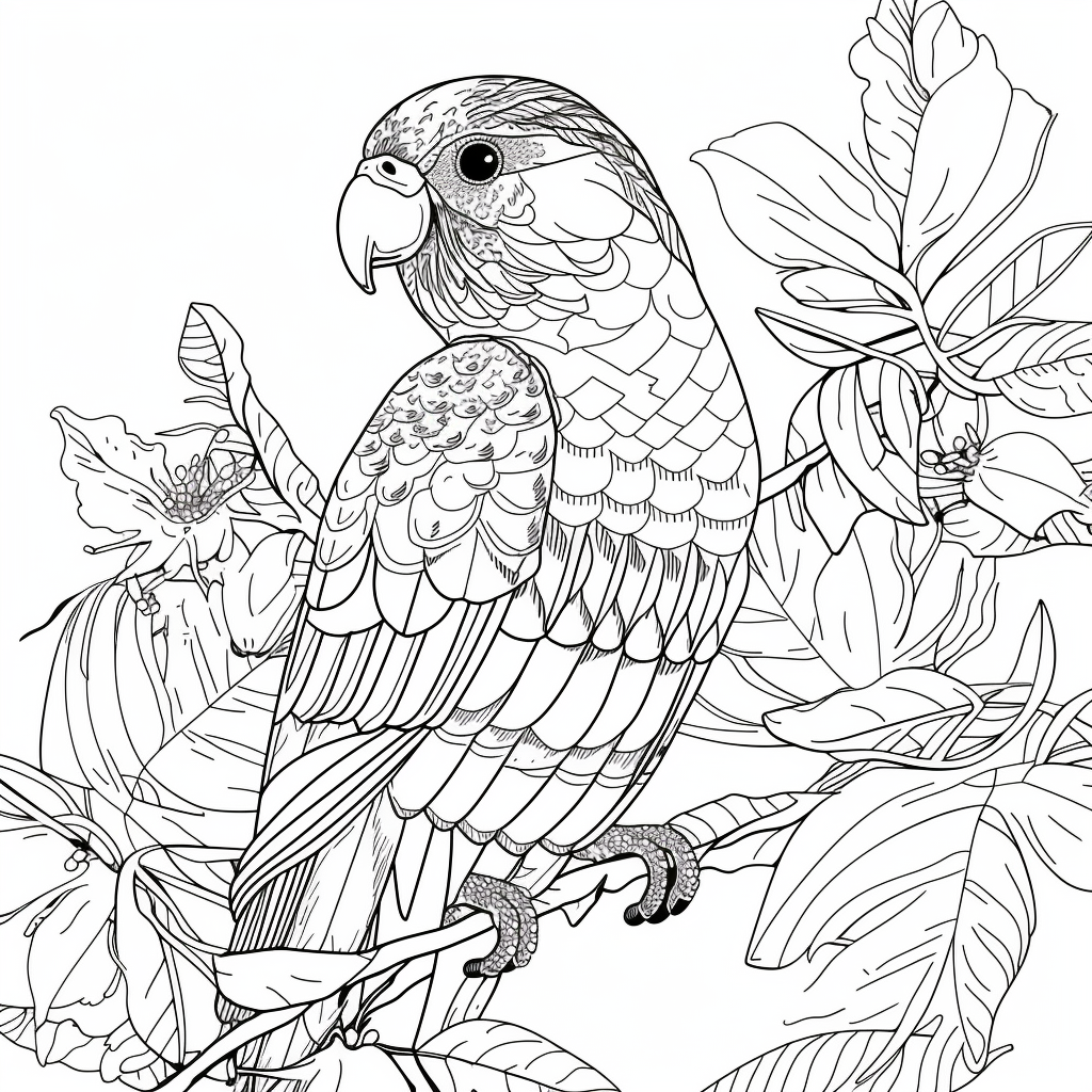 AI Midjourney Prompt for Coloring Page - Vector Animal Coloring Book