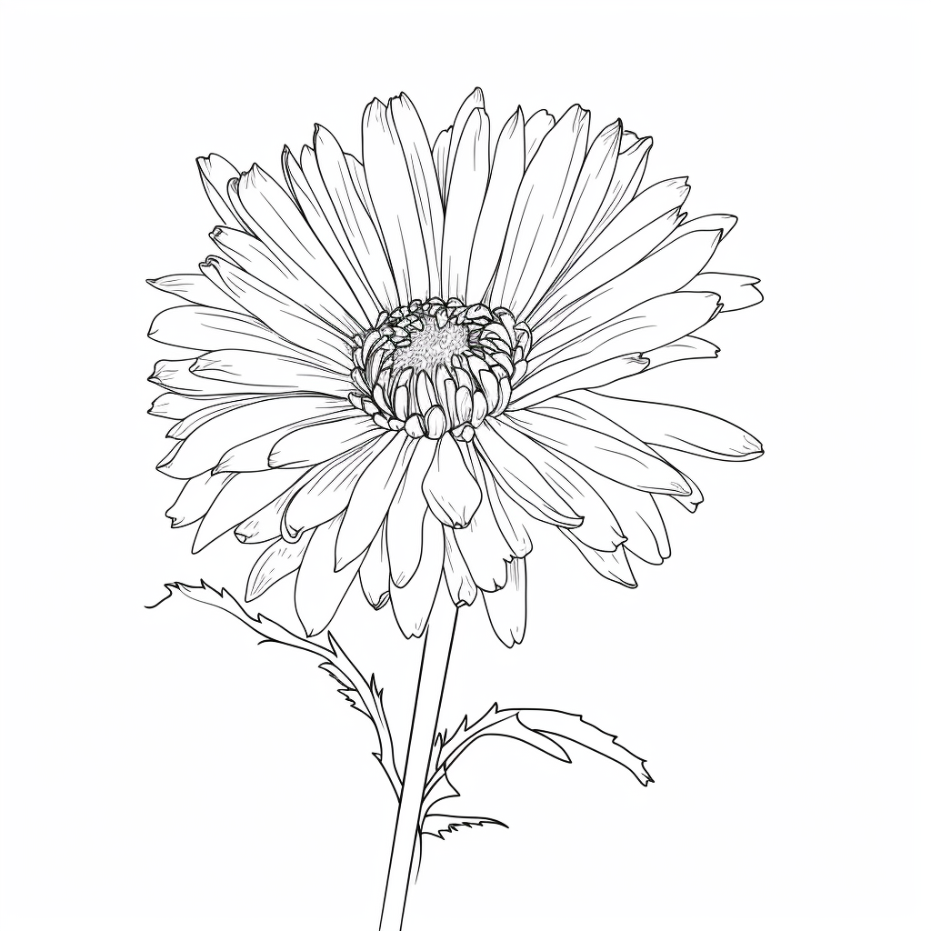 AI Midjourney Prompt for Coloring Page - Minimalist Flower Art