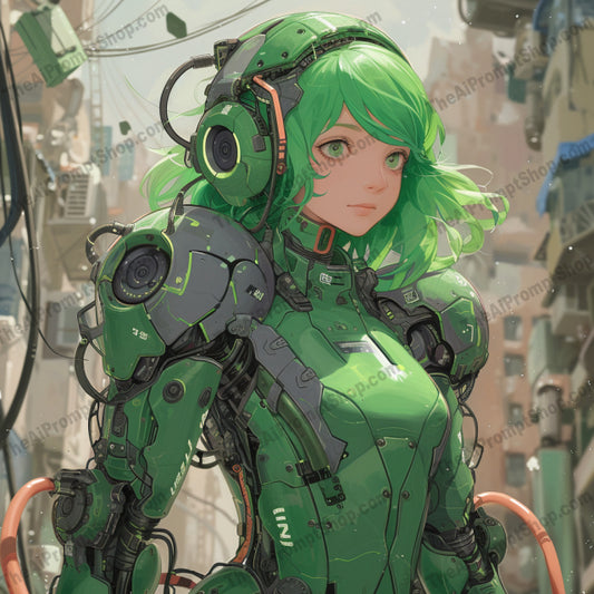 Cybernetic Synthesis AI MidJourney Image Prompt, Character Art, 4236Advanced technology, Android characters, chat gpt, chat gpt prompts, chatgpt, chatgpt prompts, Concept art, Cybernetic organisms, Cybernetics, Cyberpunk, Digital warriors, Futurism, Futuristic fashion, High-tech armor, Mechanical design, Mechanized suits, midjourney, Neon aesthetics, Neon glow, Robotic cyberware, Robotic enhancement, Sci-fi chic, Sci-fi illustrations, Synthetic beauty, Urban future