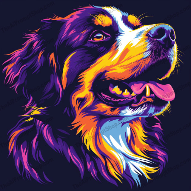 Neon Canine Spirit MidJourney Image Prompt, Character Art, 4189Artistic fur patterns, Canine charisma, chat gpt, chat gpt prompts, chatgpt, chatgpt prompts, Dynamic pet art, Electric colors, Expressive dog faces, Fluorescent tones, Glow effect, Luminous animal illustrations, midjourney, Neon palette, Pet personality expression, Psychedelic pet art, Radiant canine depictions, Striking animal visuals, Vibrant dog portraits, Vivid animal artwork