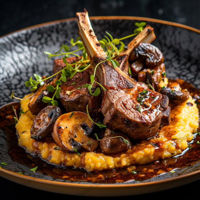 Gourmet Delights AI MidJourney Image Prompt, Food, 4268chat gpt, chat gpt prompts, chatgpt, chatgpt prompts, Chef's special, Cuisine, Culinary art, Culinary mastery, Dining experience, Elegant presentation, Exquisite flavors, Fine dining, Food plating, Foodie, Gastronomy, Gourmet, Grilled tofu, Lamb chops, midjourney, Polenta, Pork chop, Restaurant meal, Savory dishes, Spaghetti with meatball, Wild rice