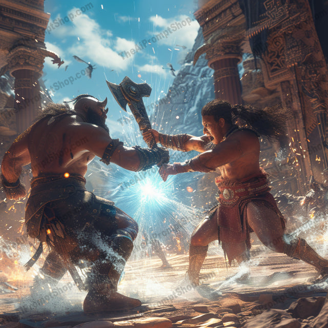 Epic Battles Across Time AI MidJourney Image Prompt, Character Art, 4215Anachronistic warfare, Ancient warriors, chat gpt, chat gpt prompts, chatgpt, chatgpt prompts, Clash of titans, Dynamic battles, Elemental clashes, Epic showdowns, Heroic battles, Historic confrontations, Intense fight scenes, Legendary duels, Martial mastery, midjourney, Myth vs. Reality, Mythical combat, Power struggles, Supernatural showdowns, Timeless struggles