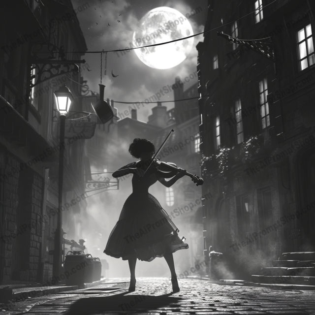 AI MidJourney Image Prompt, People, 4156Artistic shadows, Black and white photography, Candid moments, chat gpt, chat gpt prompts, chatgpt, chatgpt prompts, High contrast imagery, midjourney, Moonlit serenade, Musical narrative, Natural lighting, Nighttime ambiance, Outdoor acoustics, Silhouette drama, Street performance, Textural contrast, Urban scene, Urban storytelling, Vintage charm