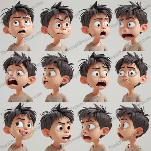 Dynamic Poses and Expressions AI MidJourney Image Prompt, Character Art, 42183D character poses, Action poses, Animation frames, Animation keyframes, Animation sequence, Art reference, Cartoon animation, Character animation, Character design, Character dynamics, Character movement, Character rigging, chat gpt, chat gpt prompts, chatgpt, chatgpt prompts, Digital art, Dynamic poses, Emotional reactions, Expressive faces, Facial expressions, midjourney, Motion study, Movement study, Pose reference