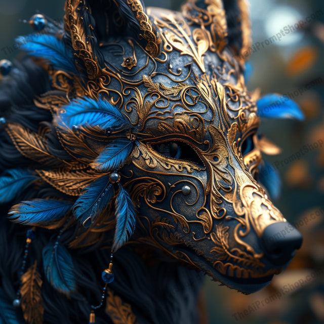 Regal Masquerade in Feathers and Gold AI MidJourney Image Prompt, Character Art, 4180Animalistic features, Artisan craftsmanship, Baroque artistry, Ceremonial wear, chat gpt, chat gpt prompts, chatgpt, chatgpt prompts, Decorative plumes, Elaborate disguise, Enigmatic expressions, Feathered elegance, Gold filigree, Jewel-encrusted, Luxurious textures, Majestic adornment, midjourney, Ornate masks, Royal masquerade, Venetian style