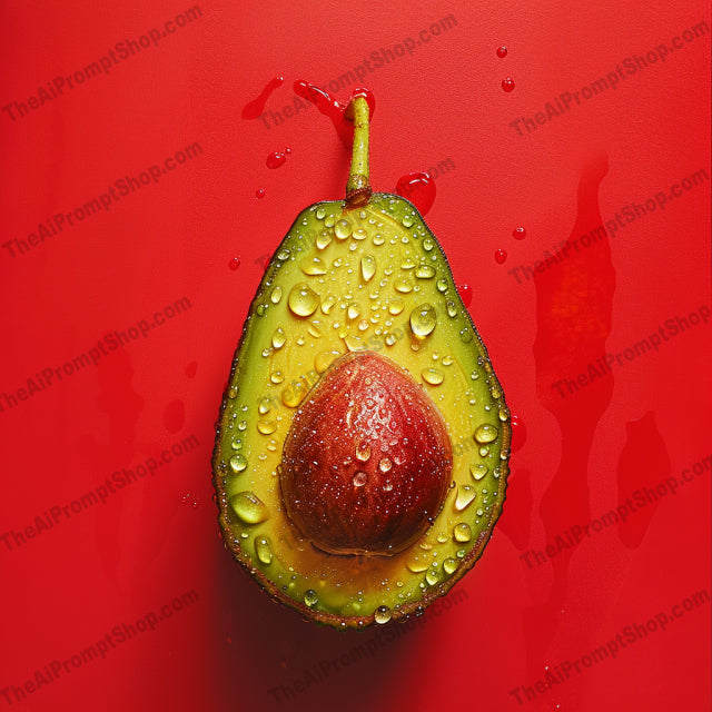 Nature's Jewels AI MidJourney Image Prompt, Food, 4276chat gpt, chat gpt prompts, chatgpt, chatgpt prompts, Colorful Nature, Dew Drops, Dewy Morning, Drenched in Dew, Fresh Avocado, Freshness, Glistening Strawberry, Juicy Fruit, Macro Photography, midjourney, Morning Dew, Nature Close-Up, Raindrops on Flora, Red and Green Contrast, Ripeness, Sparkling Water Drops, Succulent Berries, Water Droplets, Wet Leaves