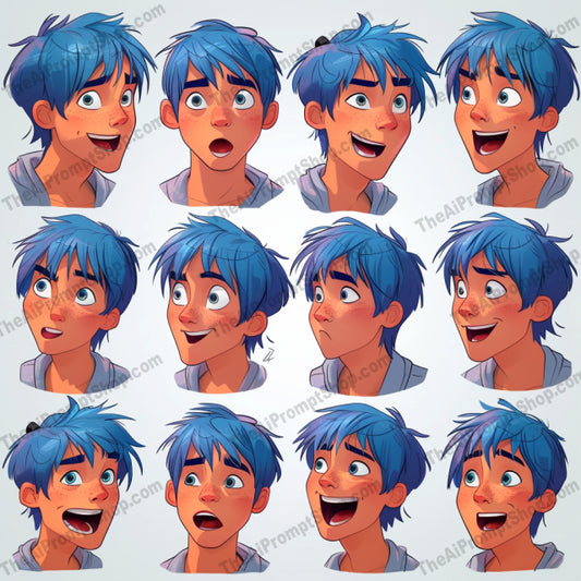 Spectrum of Emotions AI MidJourney Image Prompt, Character Art, 4217Animation, Art reference, Art study, Artistic expressions, Cartoon expressions, Character art, Character design, Character emotions, chat gpt, chat gpt prompts, chatgpt, chatgpt prompts, Colorful expressions, Digital art, Emotion chart, Emotion diversity, Emotion illustrations, Emotional design, Emotional spectrum, Expressive characters, Expressive faces, Face drawing, Facial expressions, Facial studies, midjourney