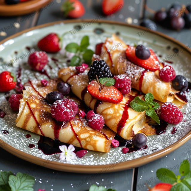 Decadent Desserts AI MidJourney Image Prompt, Food, 4275Artistic Food Presentation, Berry Delights, Berry Waffles, Breakfast Desserts, chat gpt, chat gpt prompts, chatgpt, chatgpt prompts, Colorful Food Display, Culinary Art, Delicious Indulgence, Dessert Masterpieces, Edible Flowers, Elegant Pastries, Fine Dining, Food Photography, Fresh Berries, Fruit Garnishes, Fruit Pancakes, Gourmet Sweets, midjourney, Pastry Art, Pastry Tarts, Sweet Treats, Vibrant Desserts