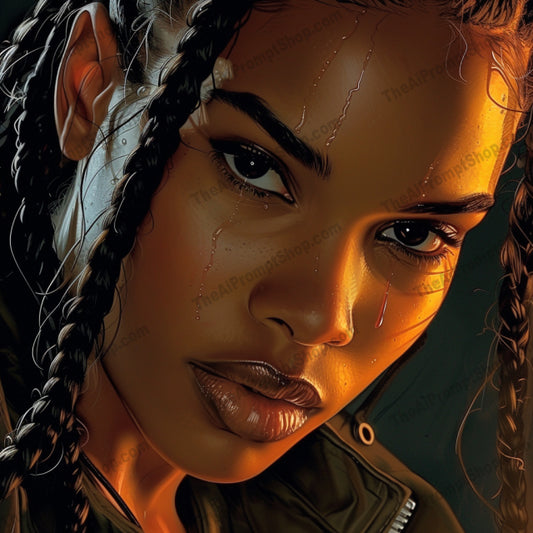 Intense Illumination AI MidJourney Image Prompt, Character Art, 4207Character study, chat gpt, chat gpt prompts, chatgpt, chatgpt prompts, Depth of character, Detailed facial expressions, Dramatic lighting, Emotional intensity, High contrast, Hyperrealism, Intimate close-up, Luminous skin, midjourney, Portrait chiaroscuro, Rich textures, Soulful eyes, Striking features, Vivid portraits, Warm glow