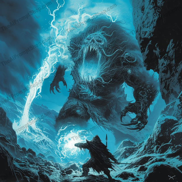 Epic Elemental Beasts AI MidJourney Image Prompt, Character Art, 4220Aquatic horrors, chat gpt, chat gpt prompts, chatgpt, chatgpt prompts, Dragon illustration, Elemental fantasy art, Elemental magic, Elemental titans, Epic battles, Fantasy art, Fantasy beasts, Ice dragons, Leviathans, Lightning giants, Magical entities, midjourney, Monster concept art, Mythical creatures, Mythology, Oceanic fantasy creatures, Sea monsters, Storm creatures, Thunder beings, Water spirits