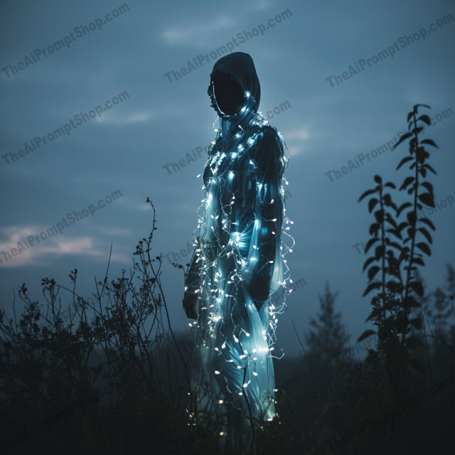 Illuminated Elegance and Mystique AI MidJourney Image Prompt, People, 4185Ambient light photography, Atmospheric glow, chat gpt, chat gpt prompts, chatgpt, chatgpt prompts, Dusk ambiance, Elegant silhouettes, Ethereal fashion, Fashion lighting, Light-infused attire, Luminous elegance, midjourney, Moody portraits, Mysterious night, Neon-lit suits, Night-time allure, Radiant figures, Striking illumination, Twilight sparkle