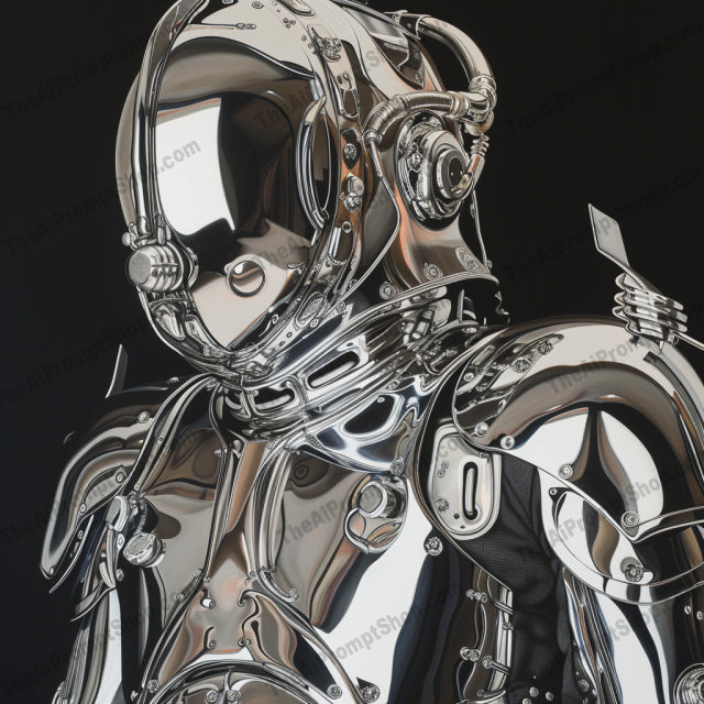 Metallic Sentinels AI MidJourney Image Prompt, Futuristic, 4234Advanced robotics, Advanced technology, Artificial intelligence, Artistic innovation, chat gpt, chat gpt prompts, chatgpt, chatgpt prompts, Concept art, Cybernetic organisms, Cyberpunk inspiration, Digital sculptures, Futuristic armor, Gleaming metal, High-tech art, Mecha aesthetics, Mechanical suits, midjourney, Modern warriors, Polished finish, Reflective materials, Robot design, Sci-fi suits, Shimmering textures, Shiny surfaces