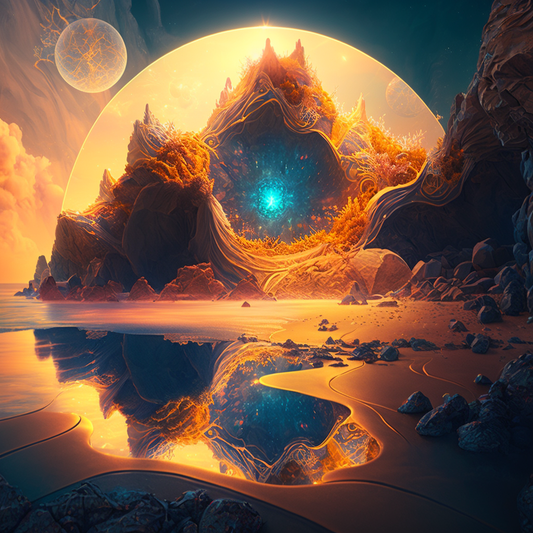 AI Midjourney Prompt for Luminous Cliffside Sanctuary