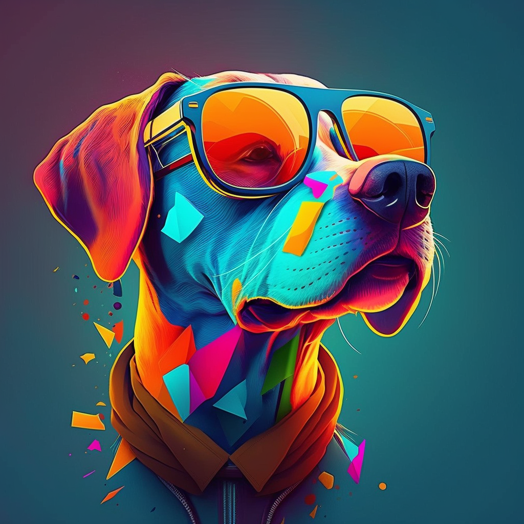 AI Midjourney Prompts for Vibrant Colorful Animals in Glasses