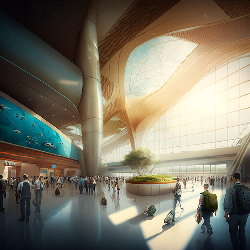 AI Midjourney Prompt for Futuristic Airports