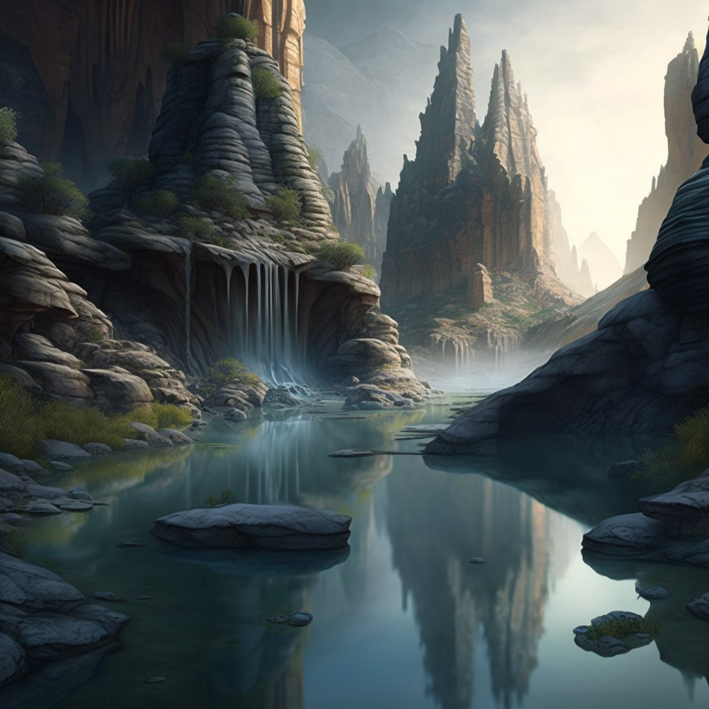 AI Midjourney Prompt for Serene Fractal Oasis