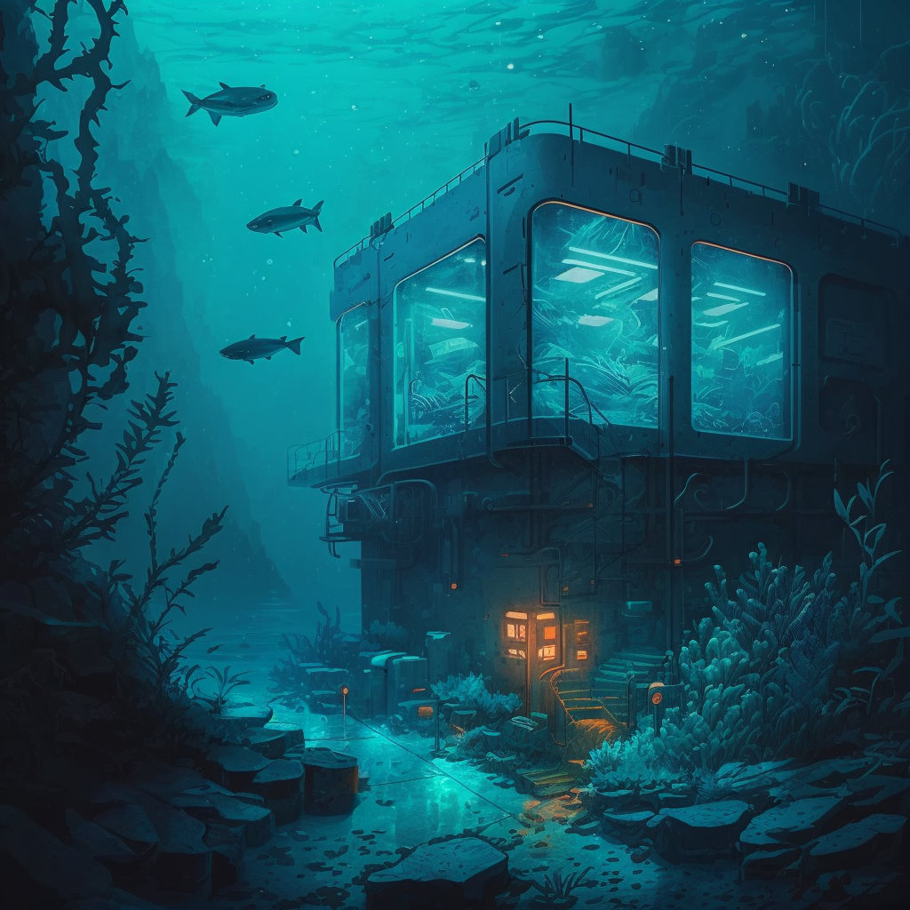 AI Midjourney Prompt for Glowing Underwater Research