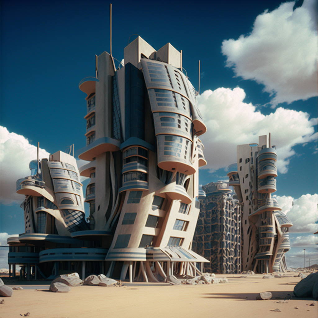 AI Midjourney Prompt for Futuristic Building