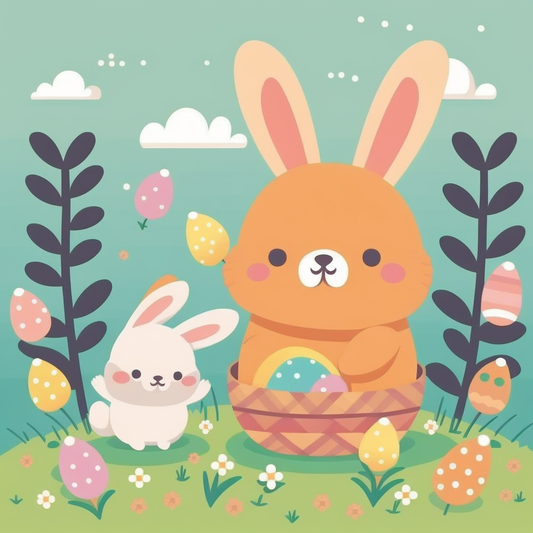 AI Midjourney Prompt for Pastel Bunny Basket