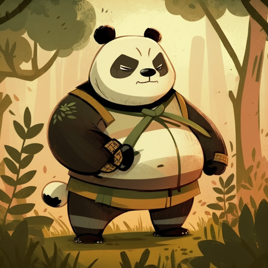AI Midjourney Prompt for DreamWorks  Kung Fu Panda-style Pandas