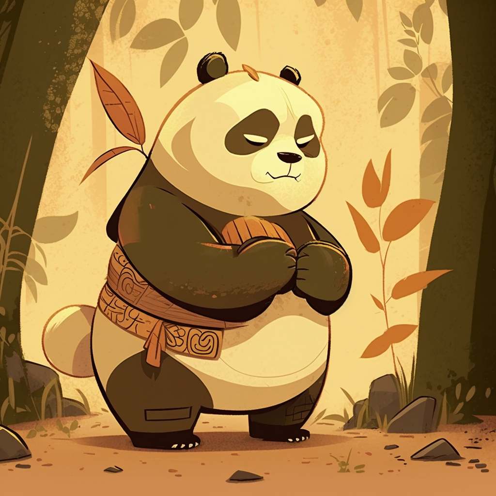AI Midjourney Prompt for DreamWorks Kung Fu Panda-style Pandas