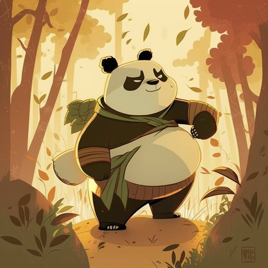 AI Midjourney Prompt for DreamWorks  Kung Fu Panda-style Pandas