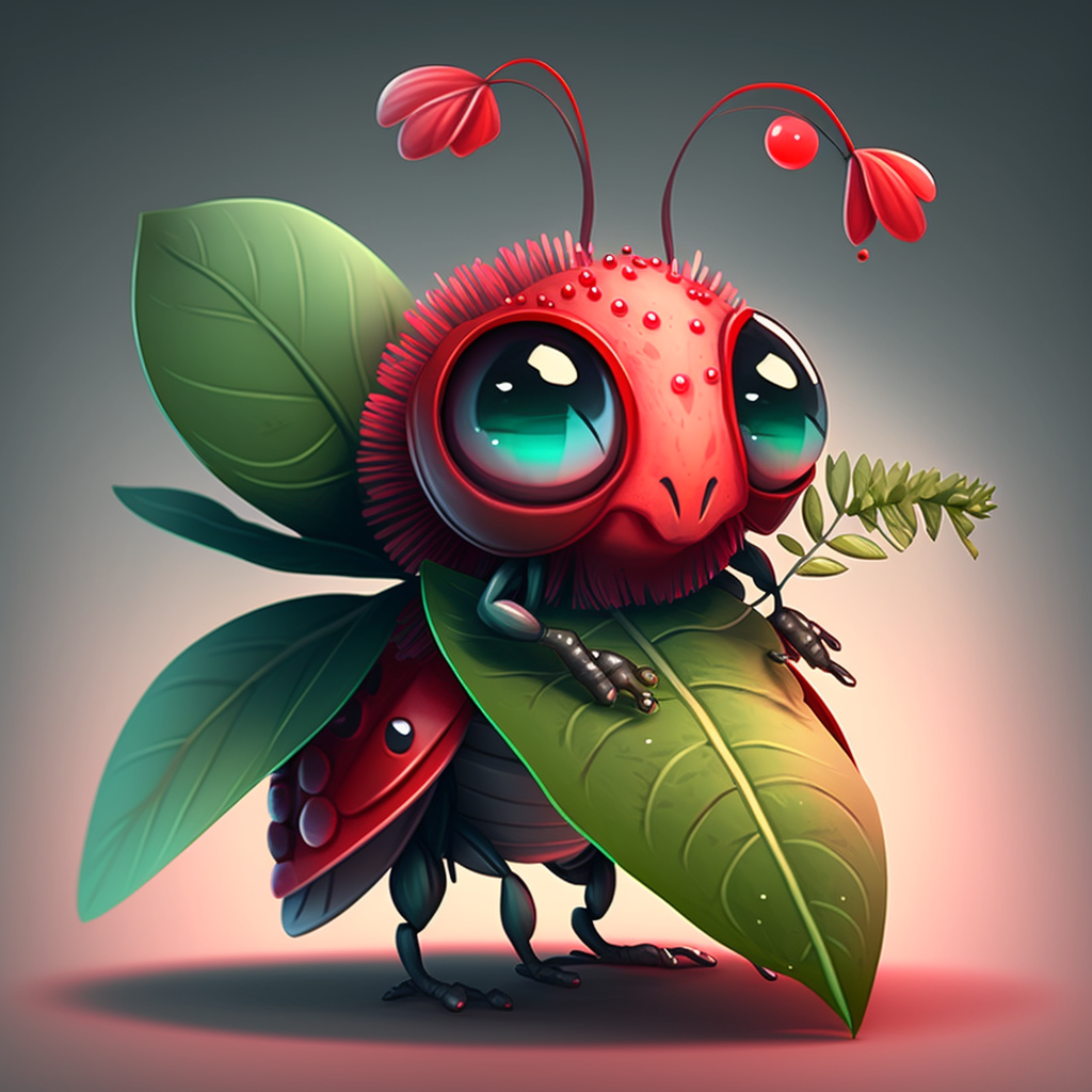 AI Midjourney Prompt for Flower holding Bug