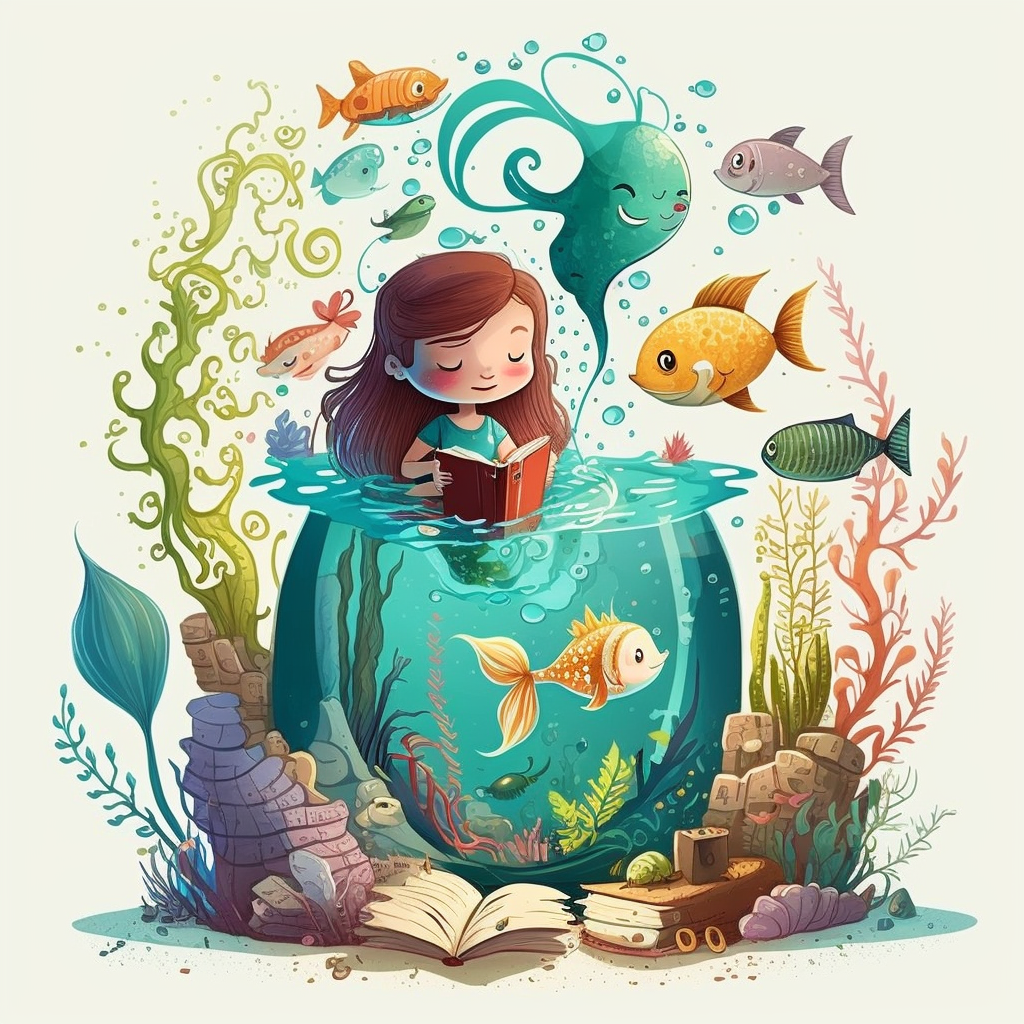 AI Midjourney Prompt for Storybook Illustrations - Mermaid's Underwater Friends