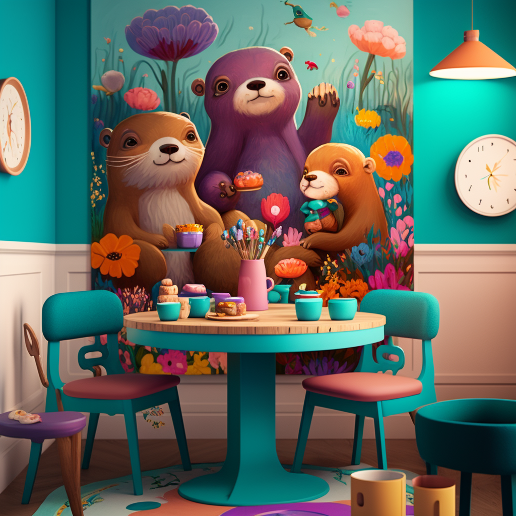 AI Midjourney Prompt for Whimsical Tea Party Animals