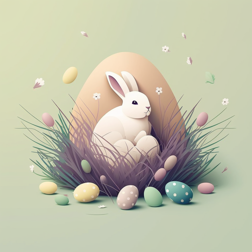 AI Midjourney Prompt for Minimalist Easter Bunny