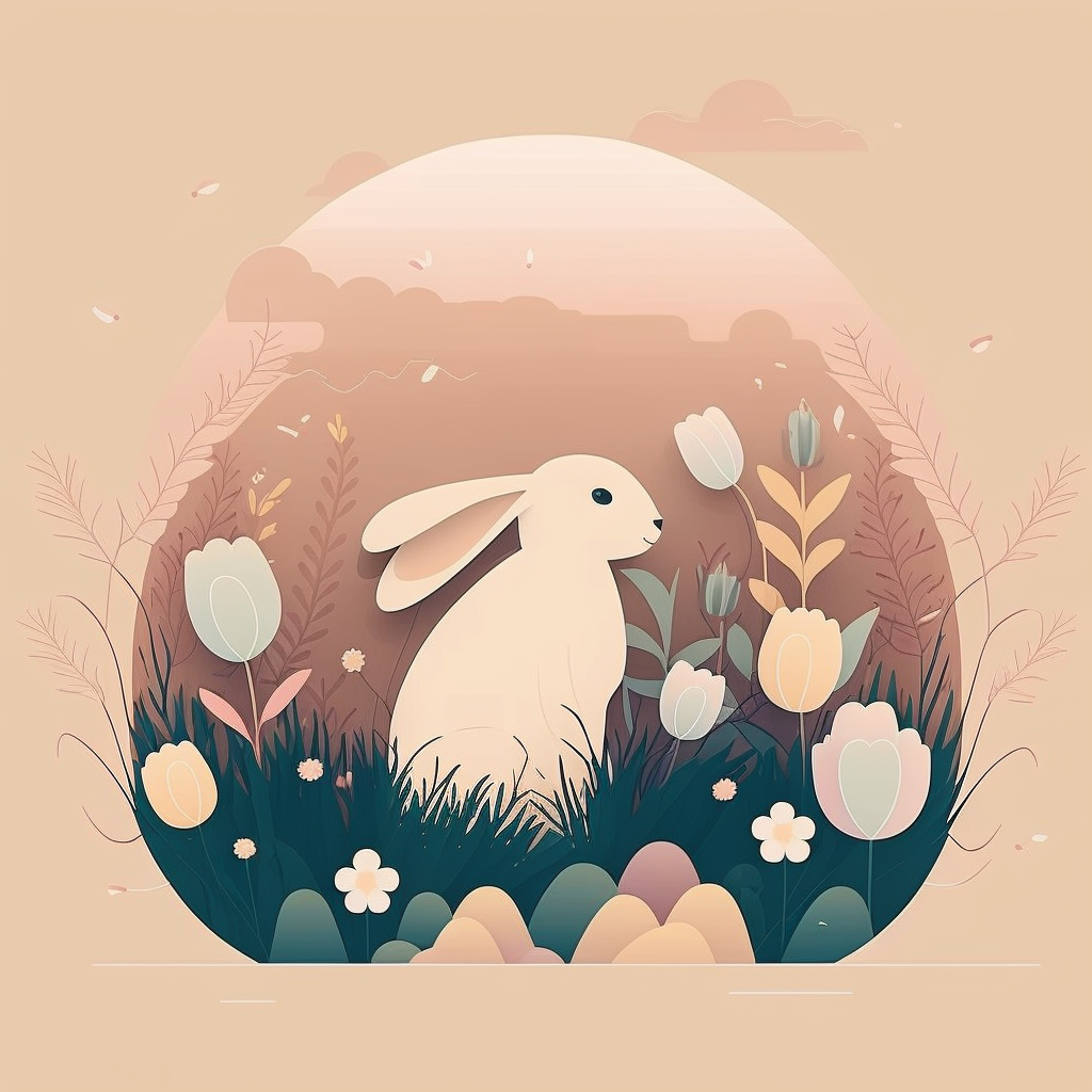 AI Midjourney Prompt for Minimalist Easter Bunny