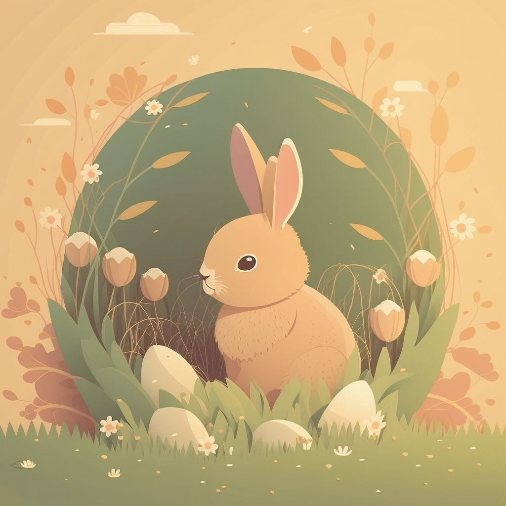 AI Midjourney Prompt for Minimalist Easter Bunny