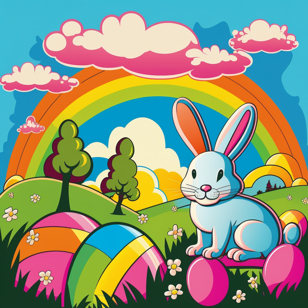 AI Midjourney Prompt for Vibrant Easter Bunnies