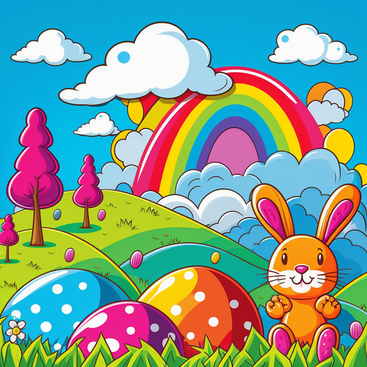 AI Midjourney Prompt for Vibrant Easter Bunnies