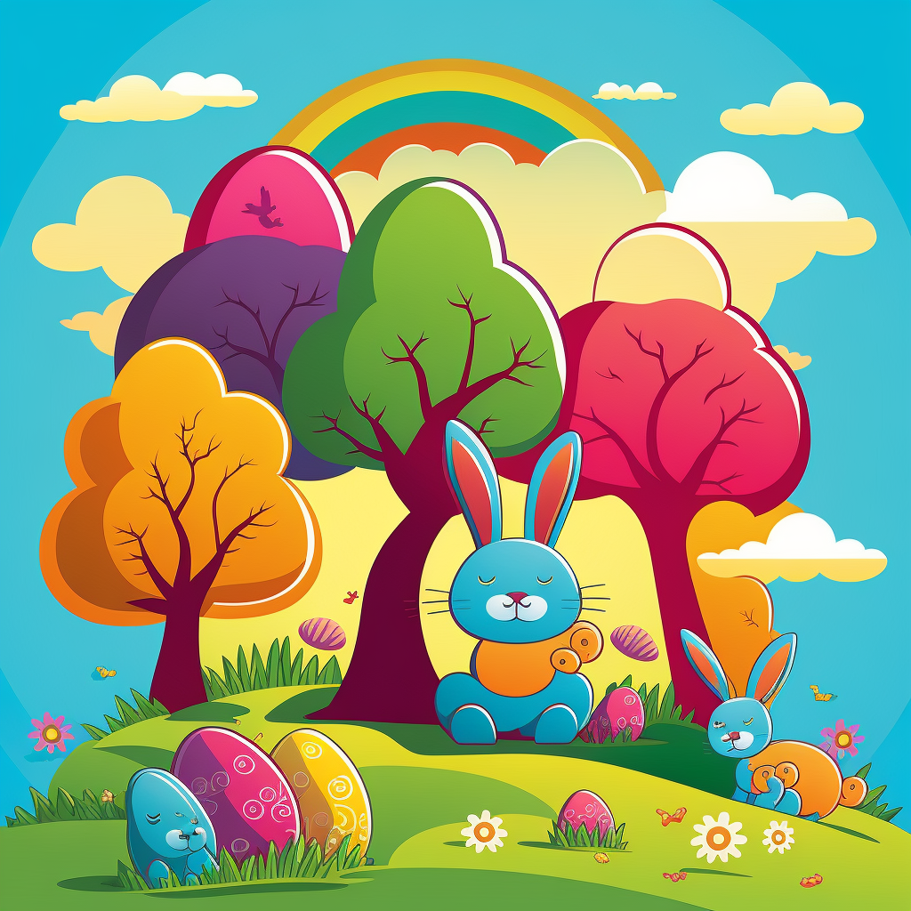 AI Midjourney Prompt for Vibrant Easter Bunnies
