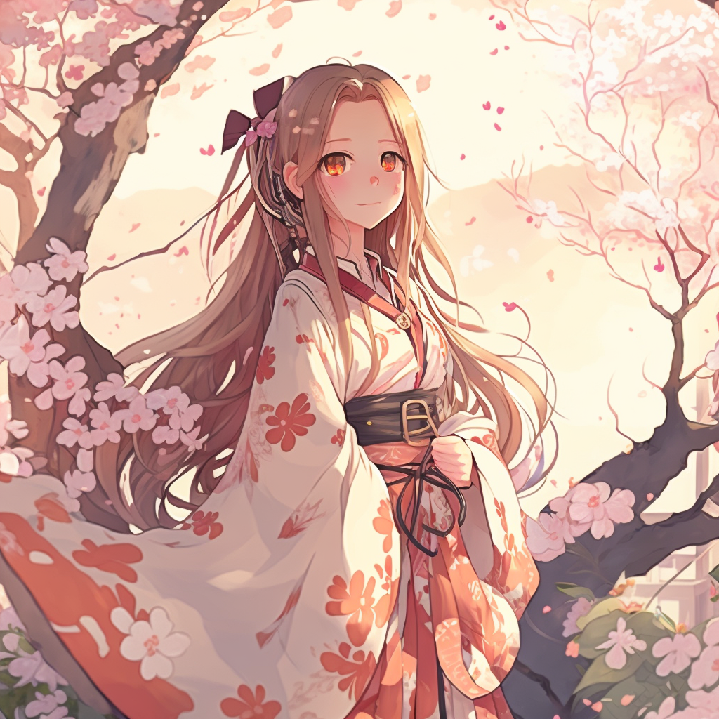 AI Midjourney Prompt for Cherry Blossom Maiden