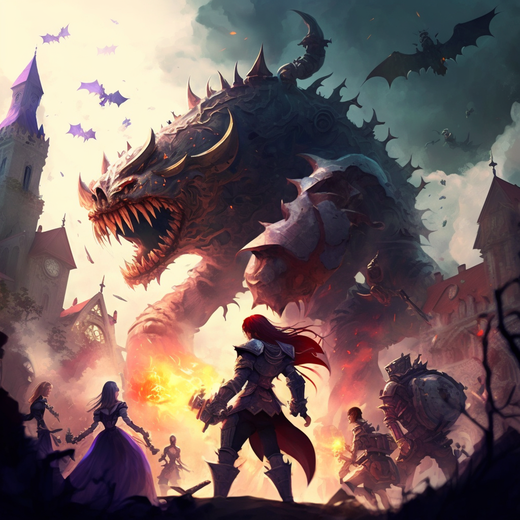 AI Midjourney Prompt for Storybook Illustrations - Fantasy Battle