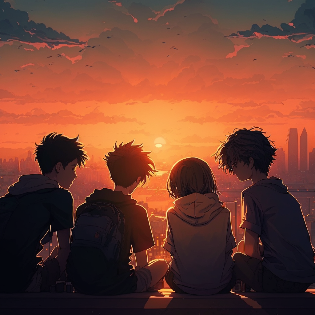 AI Midjourney Prompt for Sunset Squad