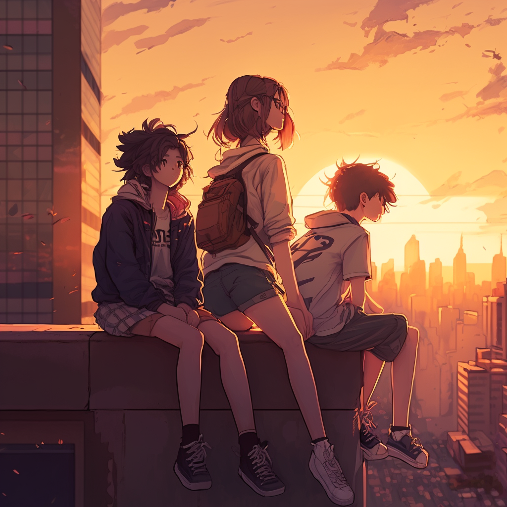 AI Midjourney Prompt for Sunset Squad