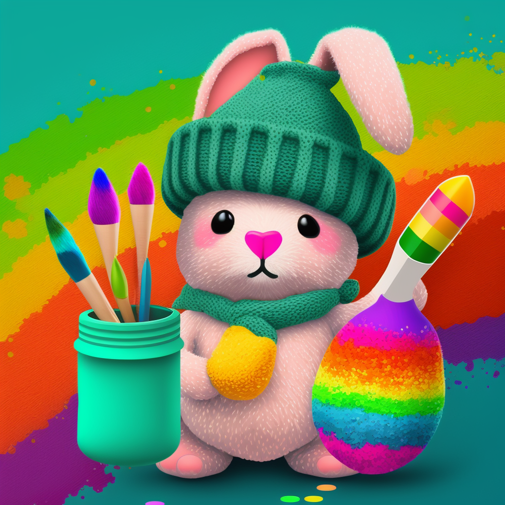 AI Midjourney Prompt for Painter Bunny Pastels