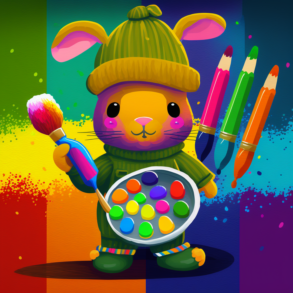 AI Midjourney Prompt for Painter Bunny Pastels
